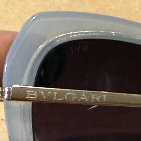 Bvlgari women's sunglasses light blue acetate frames brown gradient lenses